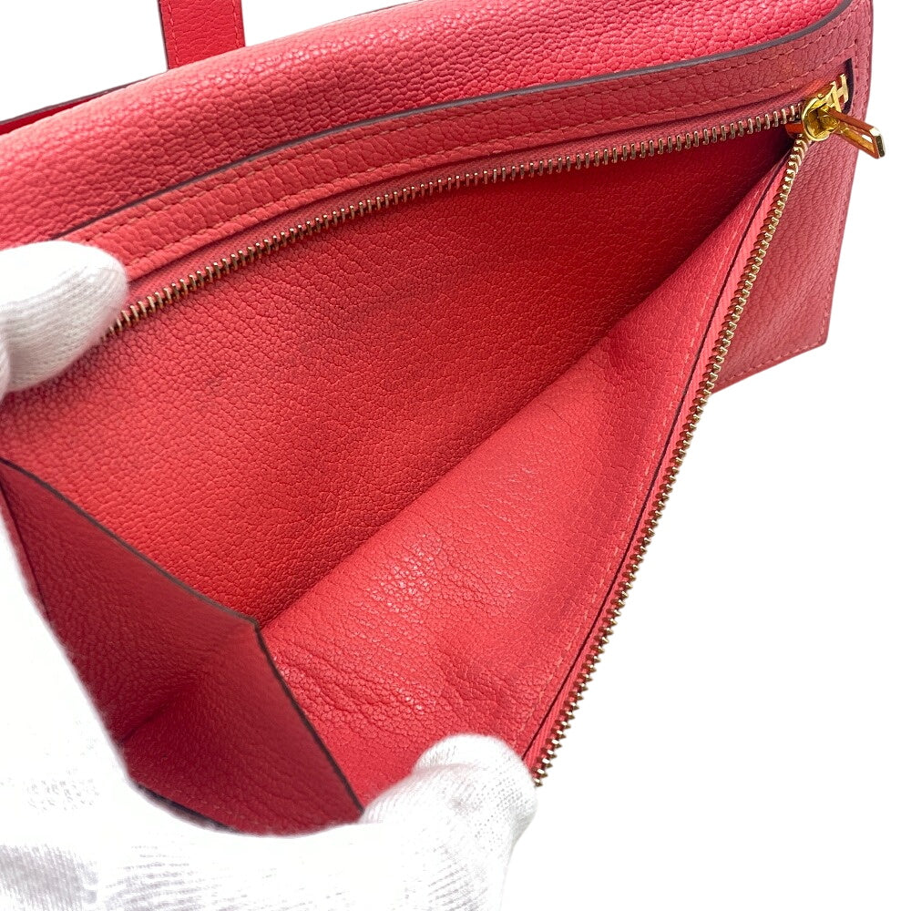 HERMES Long Wallet Purse Chevre Misol pink Beansufla Women Used