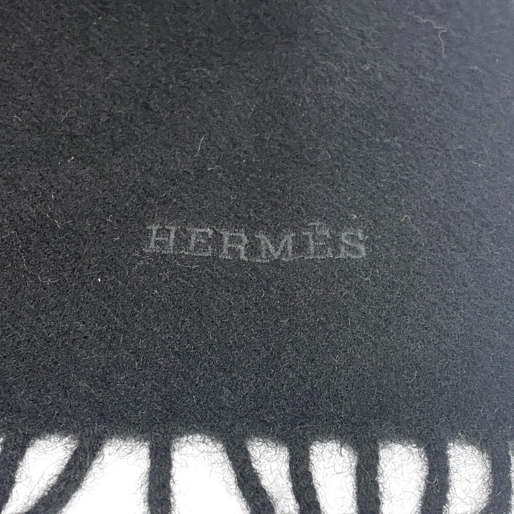 HERMES Scarf cashmere black 1 logo mens(Unisex) Used