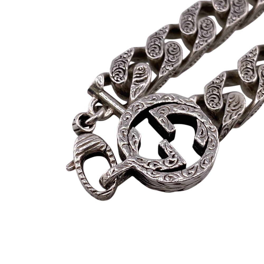 GUCCI bracelet Silver925 Silver Arabesque Interlocking G mens Used