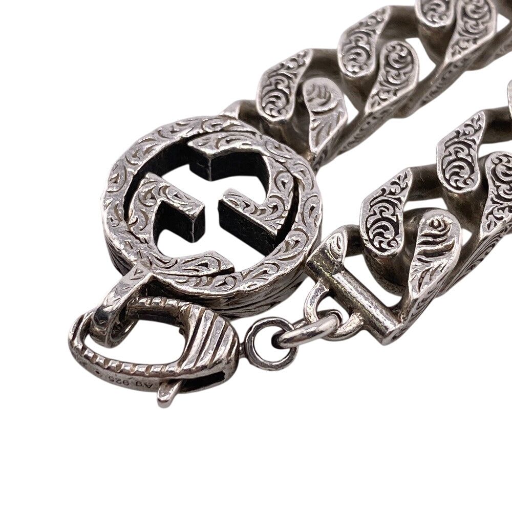 GUCCI bracelet Silver925 Silver Arabesque Interlocking G mens Used