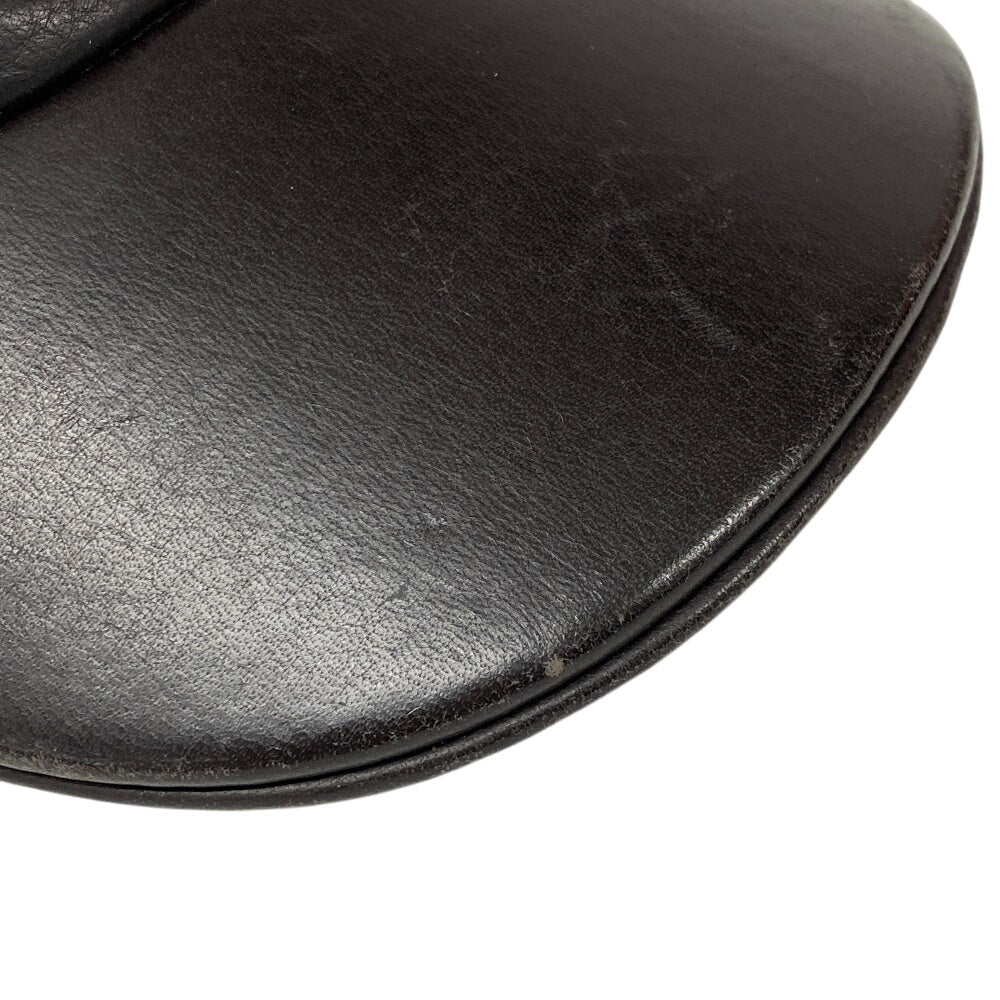 HERMES cap Calfskin Brown Logo embroidery mens Used