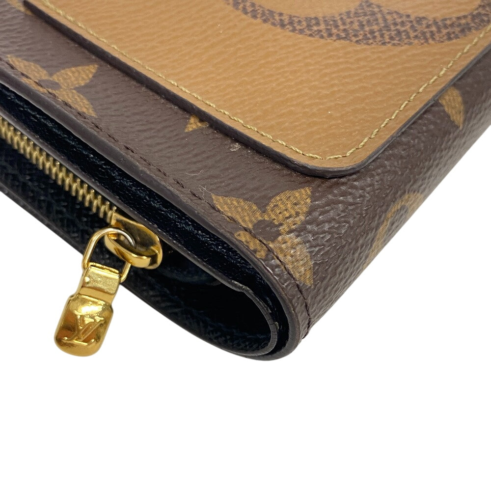 LOUIS VUITTON Bifold Wallet M69432 leather Brown Portefeuille Monogram reverse Juliet Women Used