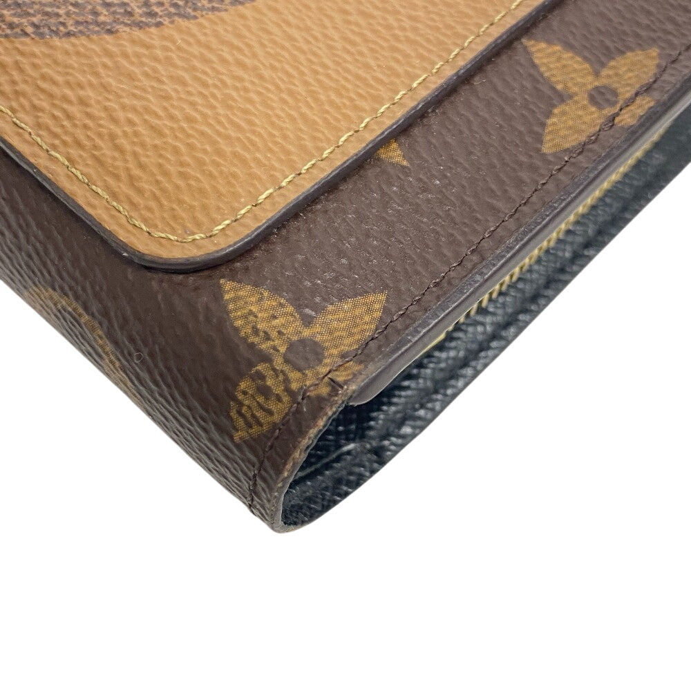 LOUIS VUITTON Bifold Wallet M69432 leather Brown Portefeuille Monogram reverse Juliet Women Used