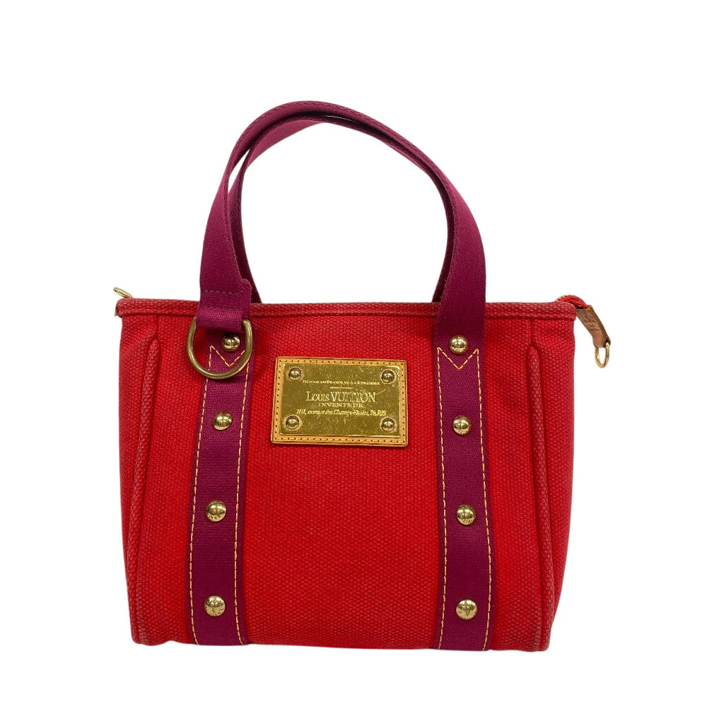 LOUIS VUITTON Handbag M40037 canvas Red With logo Antigua Kava PM Women Used