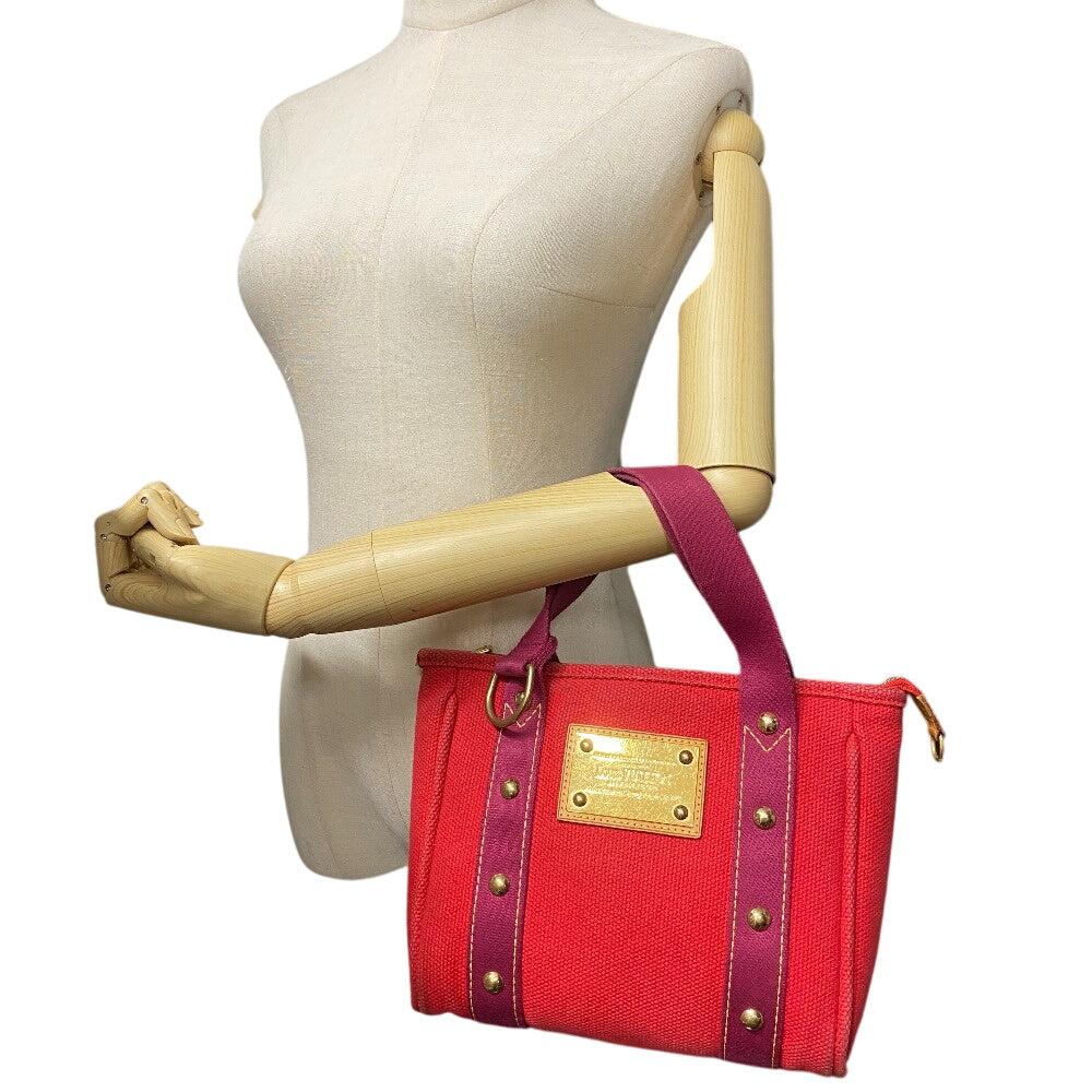 LOUIS VUITTON Handbag M40037 canvas Red With logo Antigua Kava PM Women Used