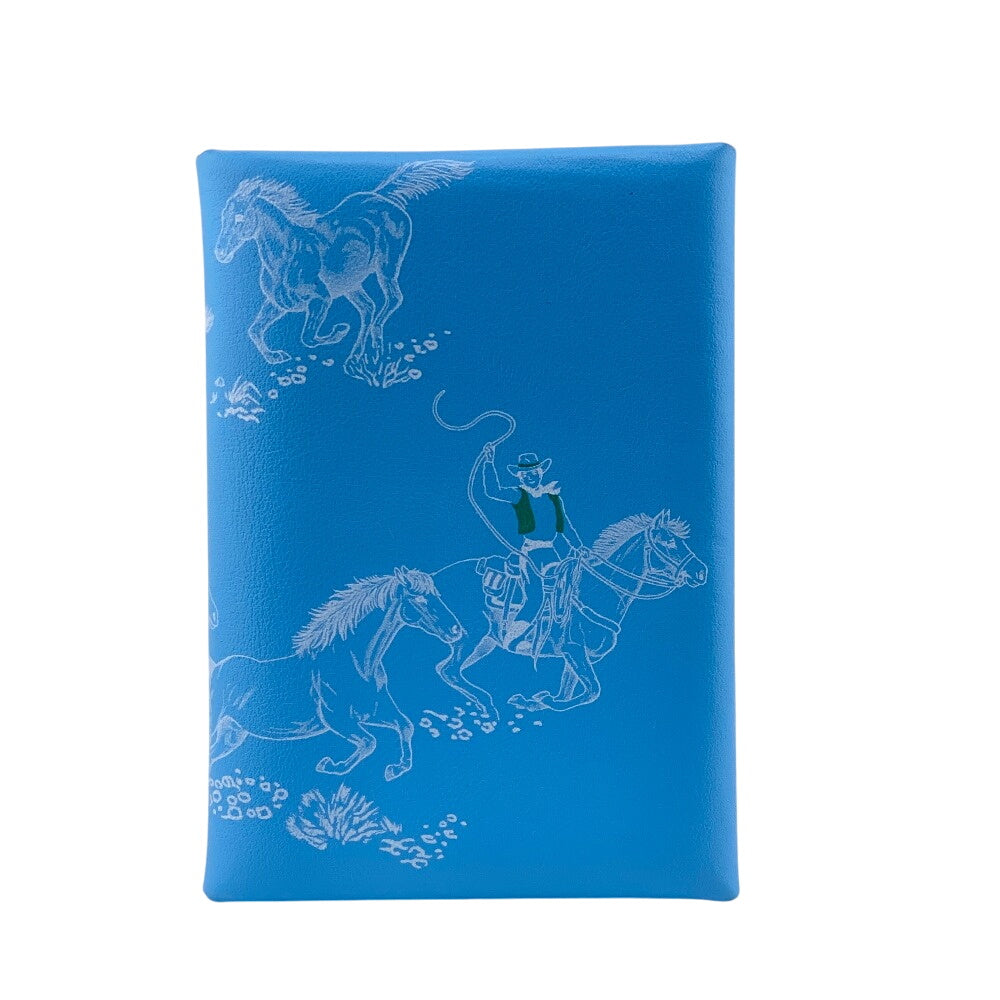 HERMES Earring Vaux Swift blue Hose Pattern Calvi duo Women(Unisex) Used