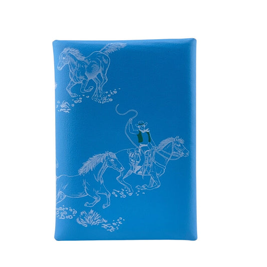 HERMES Earring Vaux Swift blue Hose Pattern Calvi duo Women(Unisex) Used