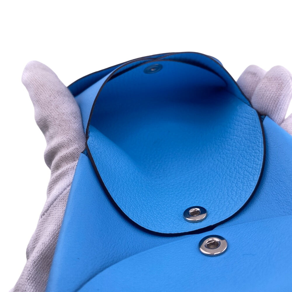HERMES Earring Vaux Swift blue Hose Pattern Calvi duo Women(Unisex) Used