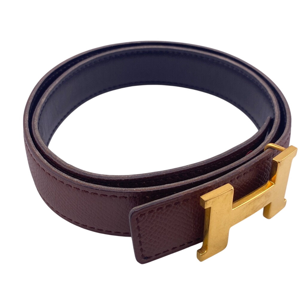HERMES belt leather Brown 1 Mini Constance H Belt Women Used