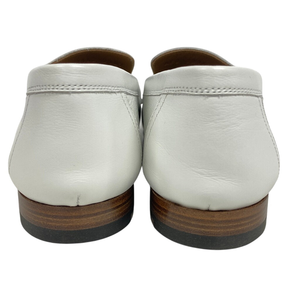 HERMES loafers leather white moccasin royale fringe Women 38 Used