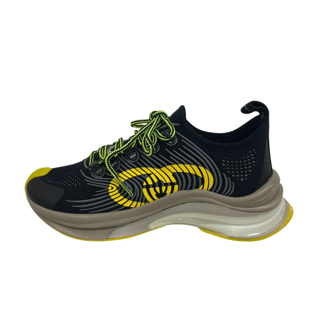 GUCCI sneakers knit yellow Interlocking G GUCCI RUN Women 35 1/2 Used