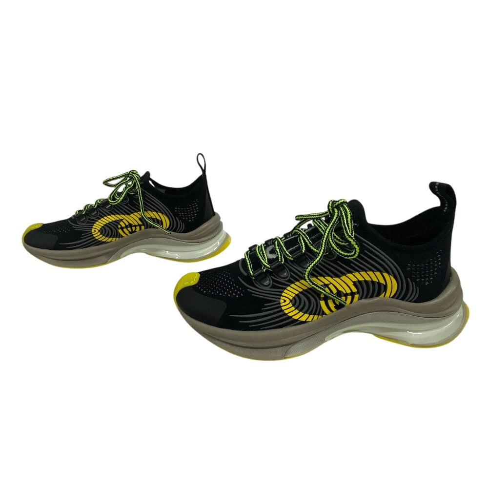GUCCI sneakers knit yellow Interlocking G GUCCI RUN Women 35 1/2 Used
