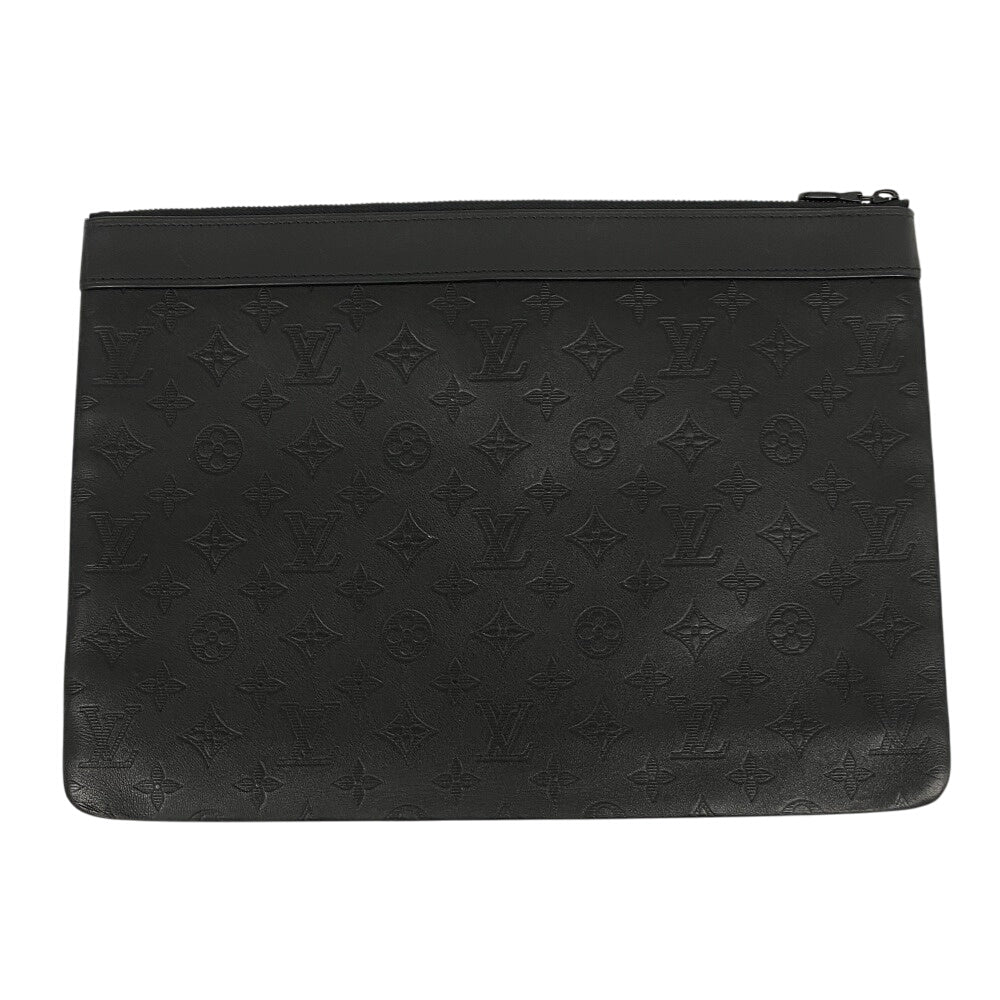 LOUIS VUITTON Clutch bag M62903 leather black Pochette Monogram shadow Discovery mens Used