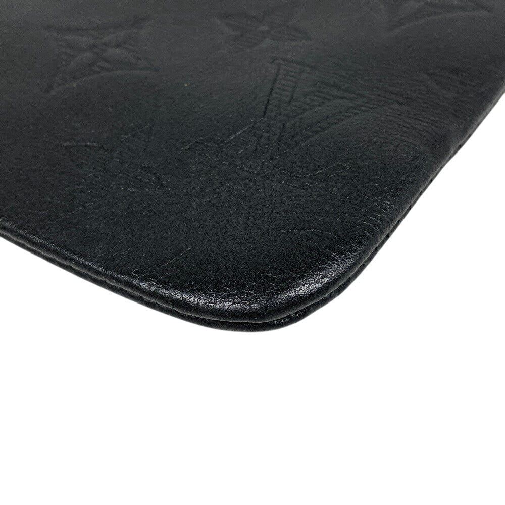 LOUIS VUITTON Clutch bag M62903 leather black Pochette Monogram shadow Discovery mens Used