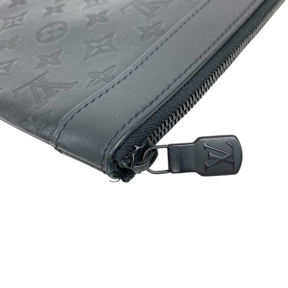LOUIS VUITTON Clutch bag M62903 leather black Pochette Monogram shadow Discovery mens Used