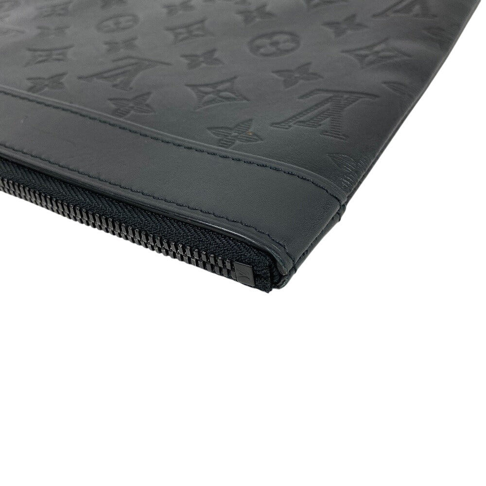 LOUIS VUITTON Clutch bag M62903 leather black Pochette Monogram shadow Discovery mens Used