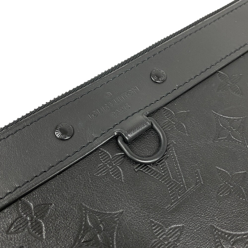 LOUIS VUITTON Clutch bag M62903 leather black Pochette Monogram shadow Discovery mens Used