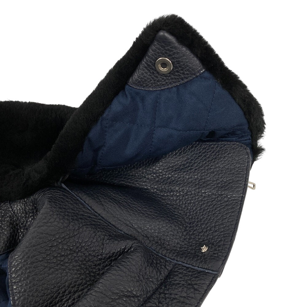HERMES Riders jacket Sheepskin, Cashmere black liner vest mens 34 Used