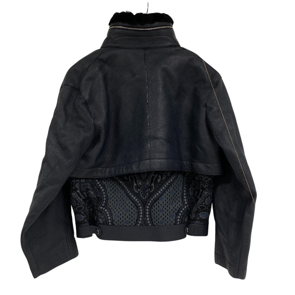 HERMES Riders jacket Sheepskin, Cashmere black liner vest mens 34 Used