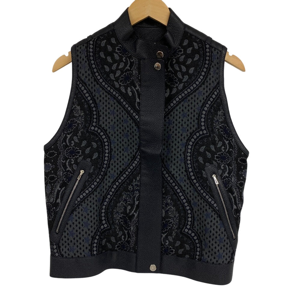 HERMES Riders jacket Sheepskin, Cashmere black liner vest mens 34 Used