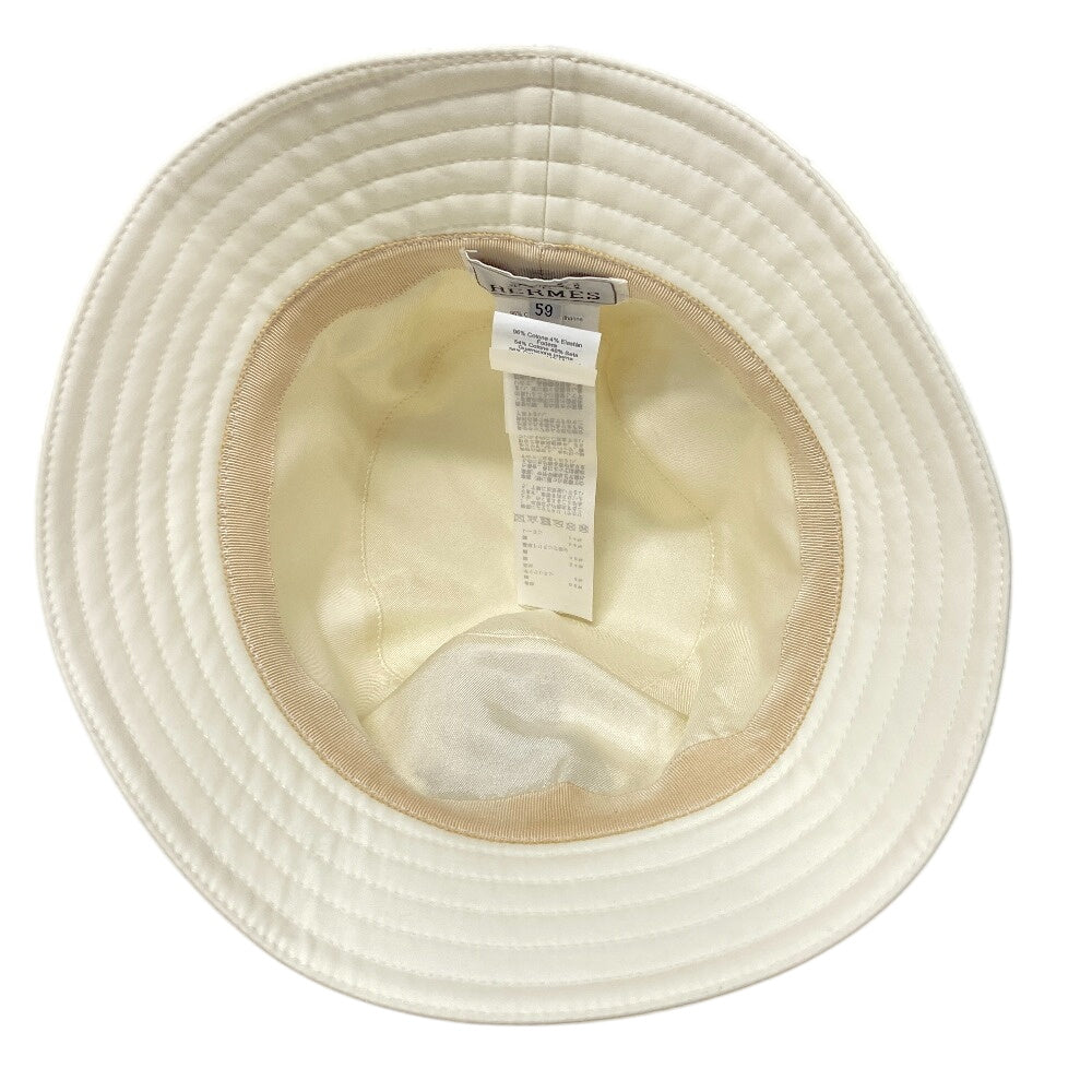 HERMES hat Cotton, Polyurethane white Harper Emile 59