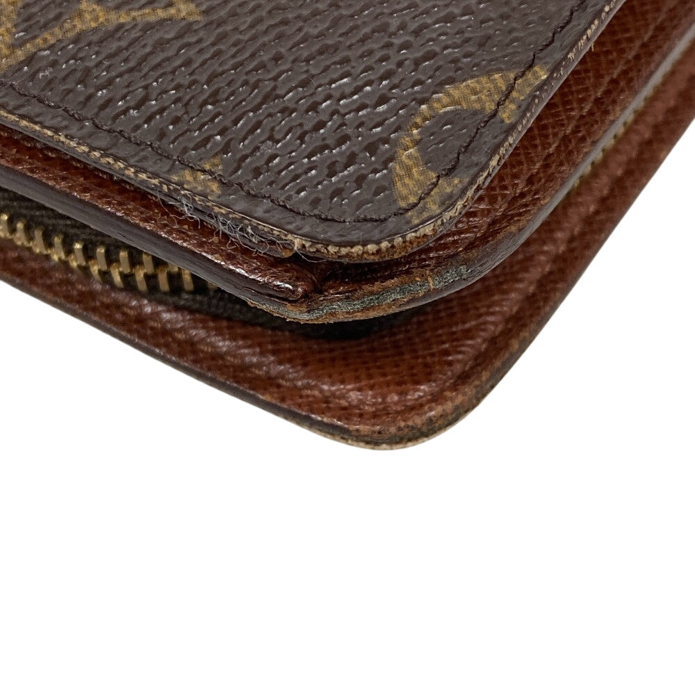 LOUIS VUITTON Bifold Wallet M61207 leather Brown Compact wallet Monogram Porto Papie Zip Women(Unisex) Used