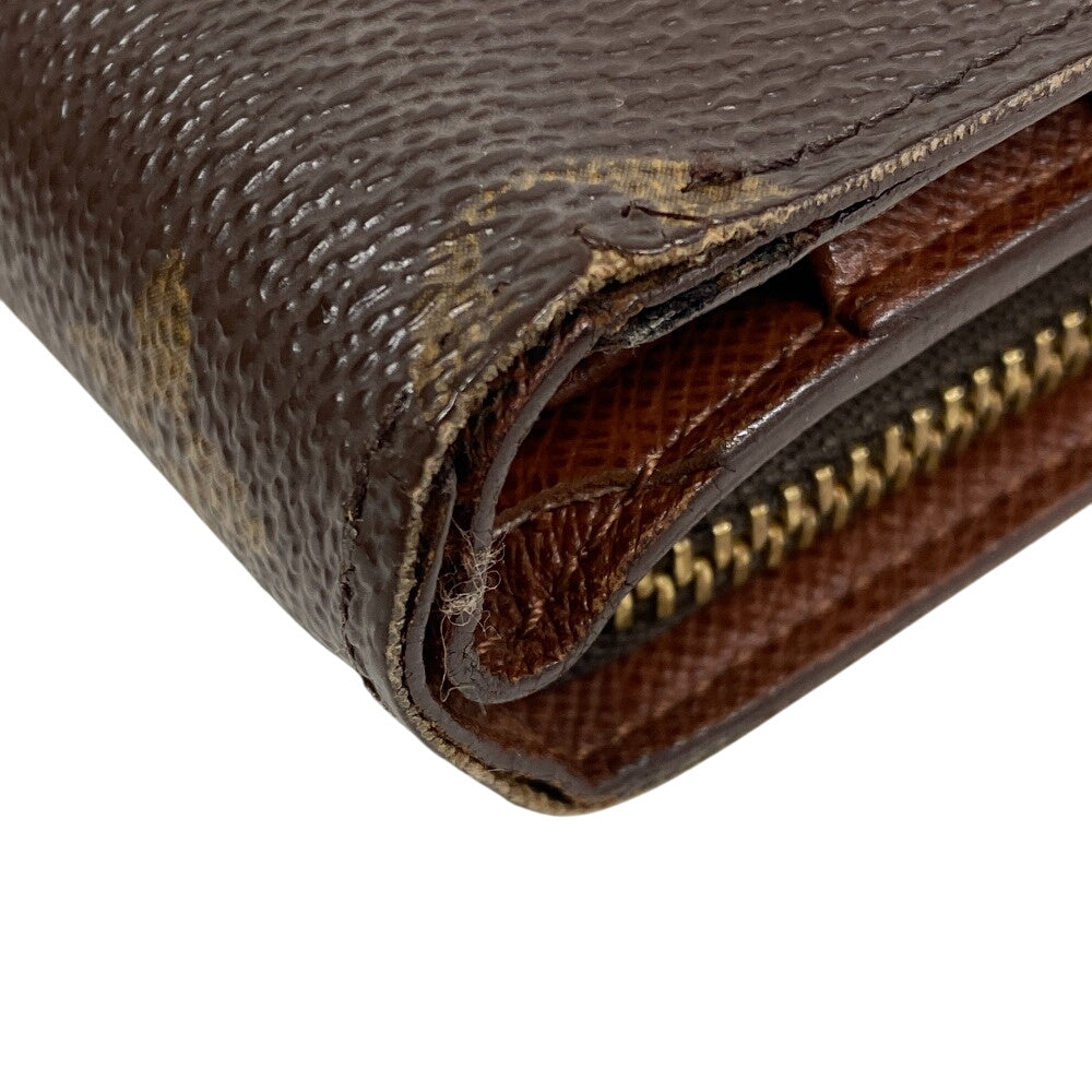 LOUIS VUITTON Bifold Wallet M61207 leather Brown Compact wallet Monogram Porto Papie Zip Women(Unisex) Used