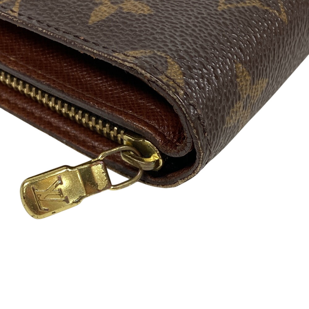 LOUIS VUITTON Bifold Wallet M61207 leather Brown Compact wallet Monogram Porto Papie Zip Women(Unisex) Used