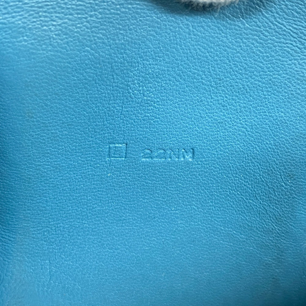 HERMES Long Wallet Purse leather Blue gene Dogon GM Women(Unisex) Used