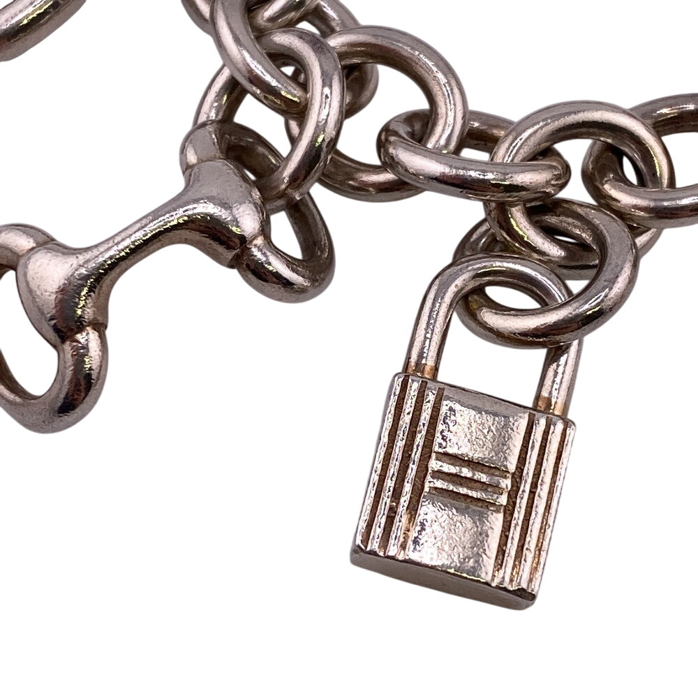 HERMES bracelet Silver925 Silver Serie Cadena Medor Chene Dunkle Horsebit Etrier Crudo Amulet 7