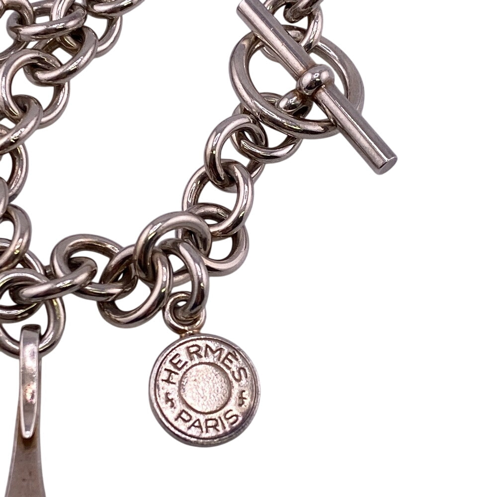 HERMES bracelet Silver925 Silver Serie Cadena Medor Chene Dunkle Horsebit Etrier Crudo Amulet 7
