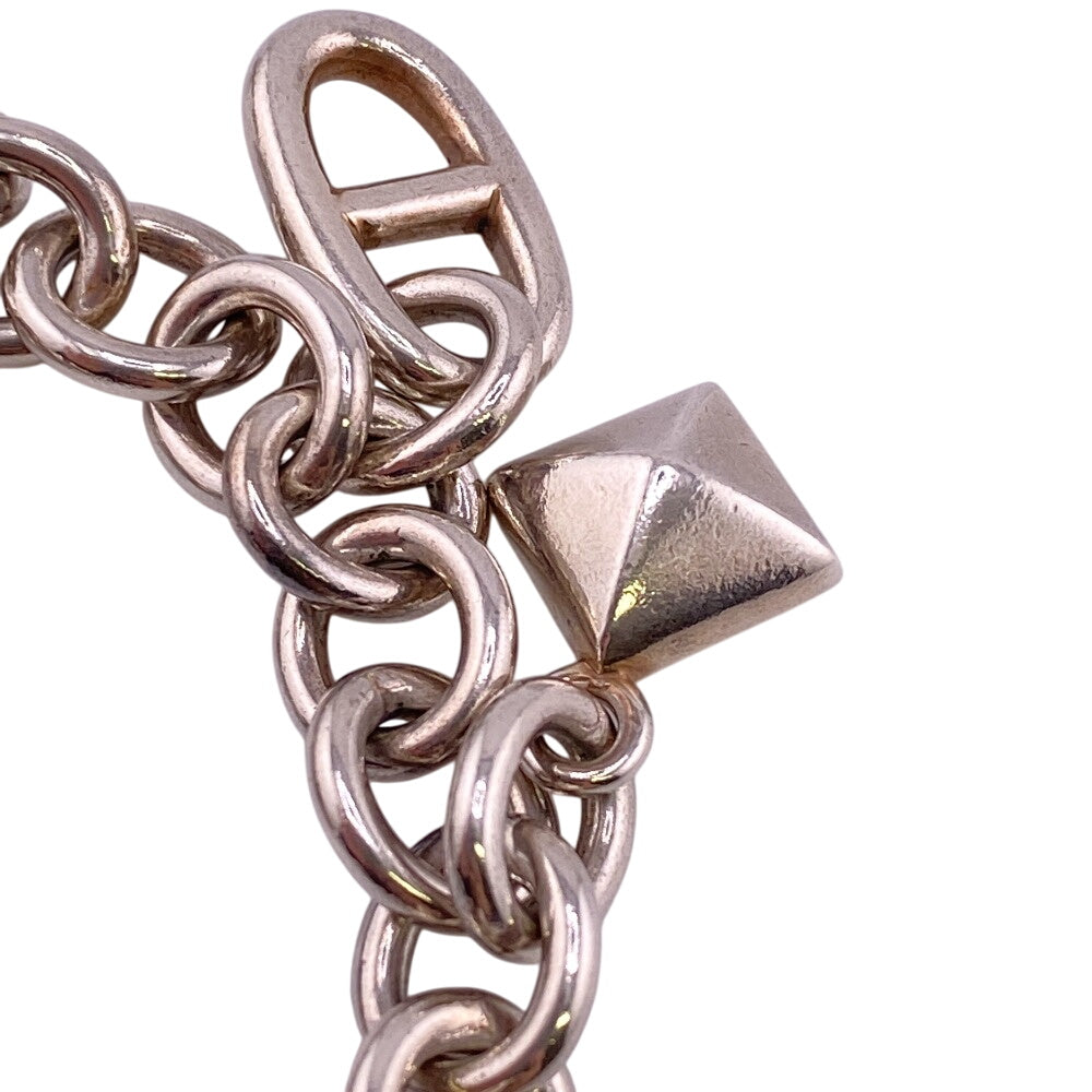 HERMES bracelet Silver925 Silver Serie Cadena Medor Chene Dunkle Horsebit Etrier Crudo Amulet 7
