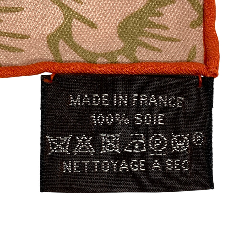 HERMES scarf silk Orange JUNGLE LOVE Carre70 Women Used