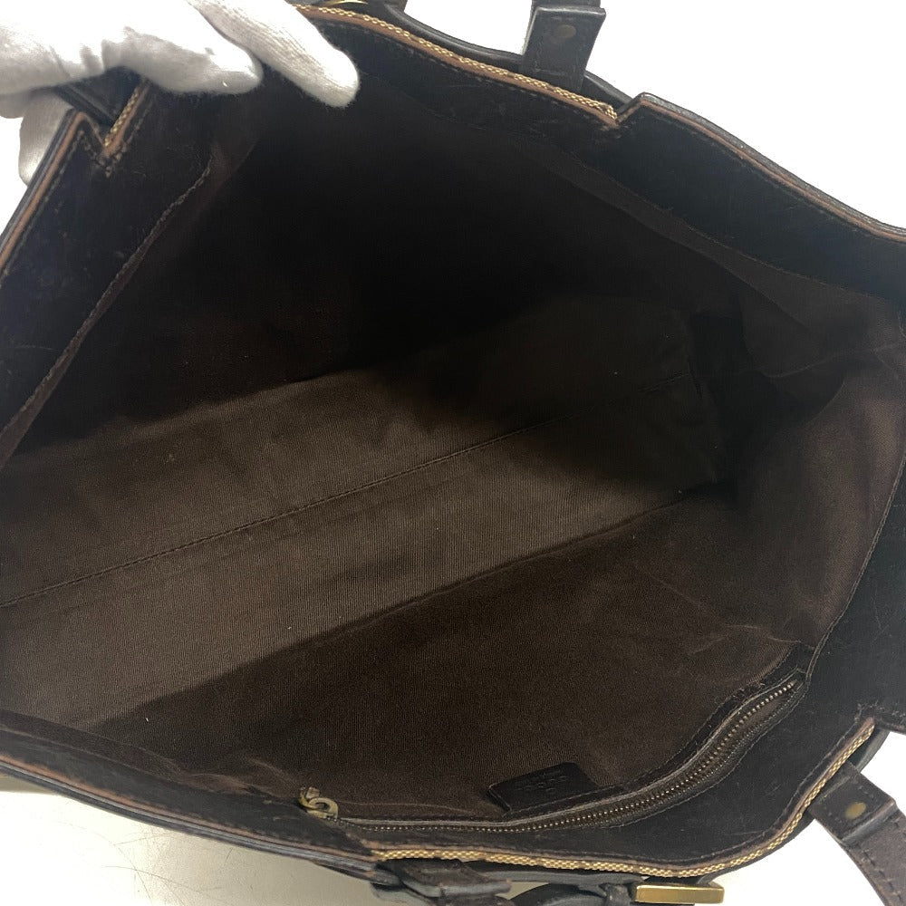 GUCCI Tote Bag 106251 Canvas, Leather Brown GG canvas Women Used