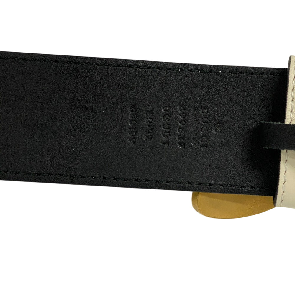 GUCCI belt 499637 leather white Bee Butterfly(Unisex) Used