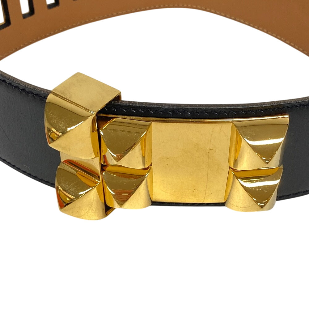 HERMES belt leather black Medor Cory Edssian Women(Unisex) Used