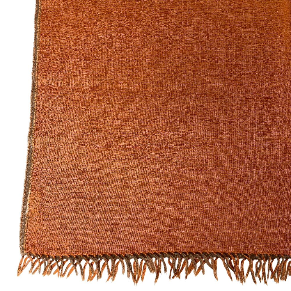 HERMES Scarf Cashmere, Silk Orange fringe