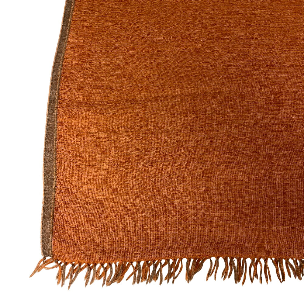HERMES Scarf Cashmere, Silk Orange fringe