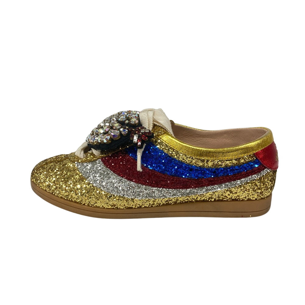 GUCCI sneakers 494609 Leather, Glitter multicolor Sequin Women 34 Used