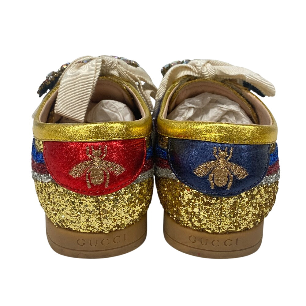 GUCCI sneakers 494609 Leather, Glitter multicolor Sequin Women 34 Used