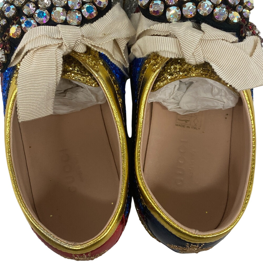 GUCCI sneakers 494609 Leather, Glitter multicolor Sequin Women 34 Used