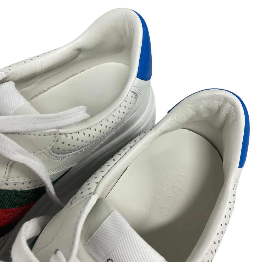 GUCCI sneakers leather white Sherry line Interlocking G mens 10 1/2 Used