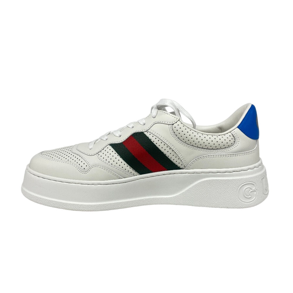 GUCCI sneakers leather white Sherry line Interlocking G mens 10 1/2 Used