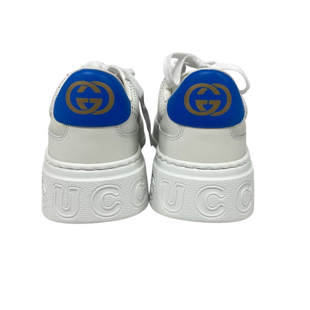 GUCCI sneakers leather white Sherry line Interlocking G mens 10 1/2 Used