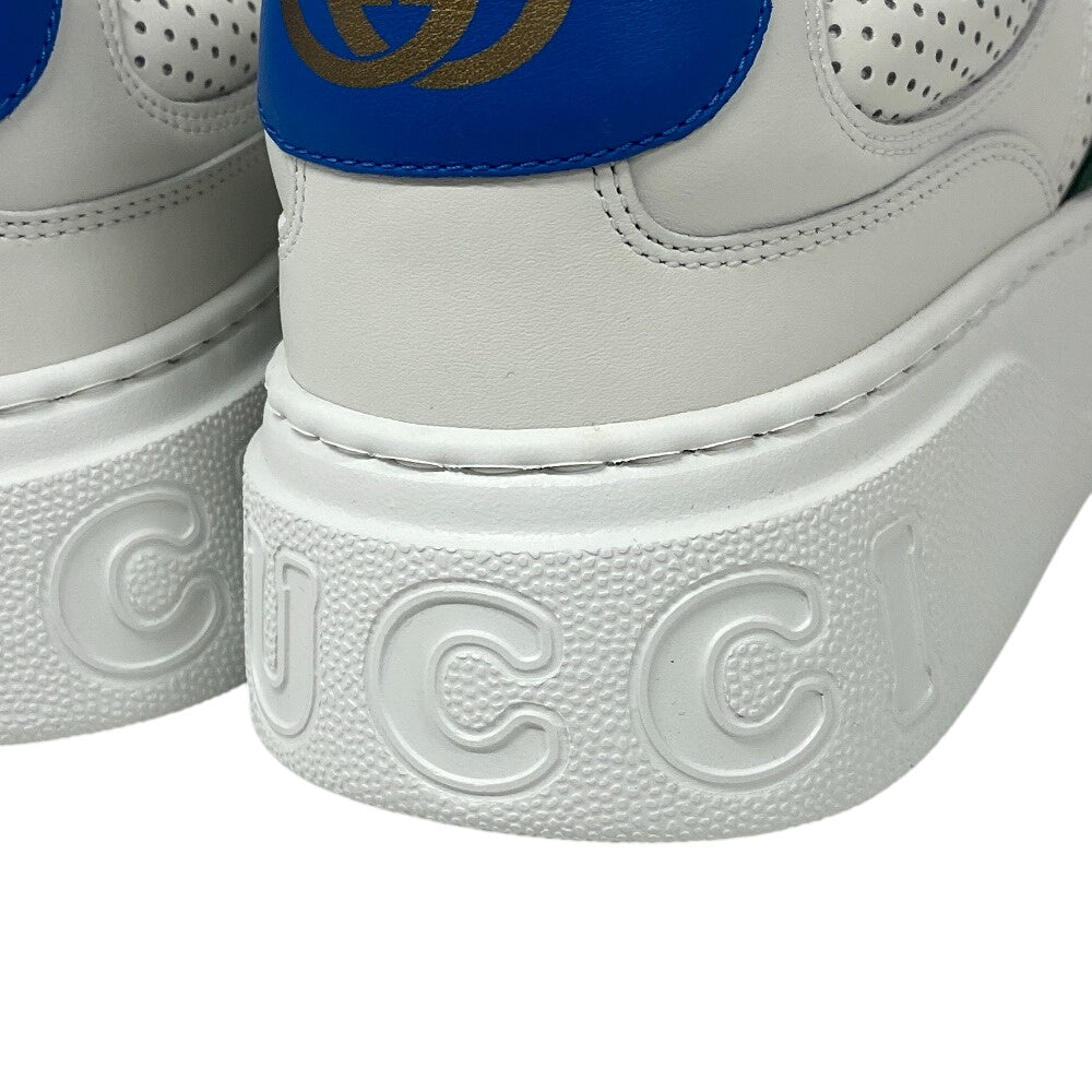 GUCCI sneakers leather white Sherry line Interlocking G mens 10 1/2 Used