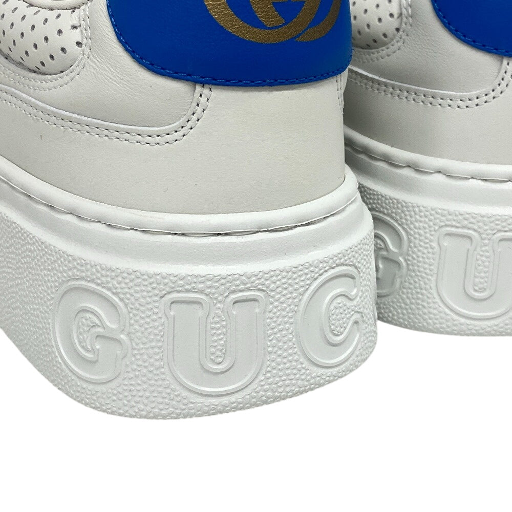 GUCCI sneakers leather white Sherry line Interlocking G mens 10 1/2 Used