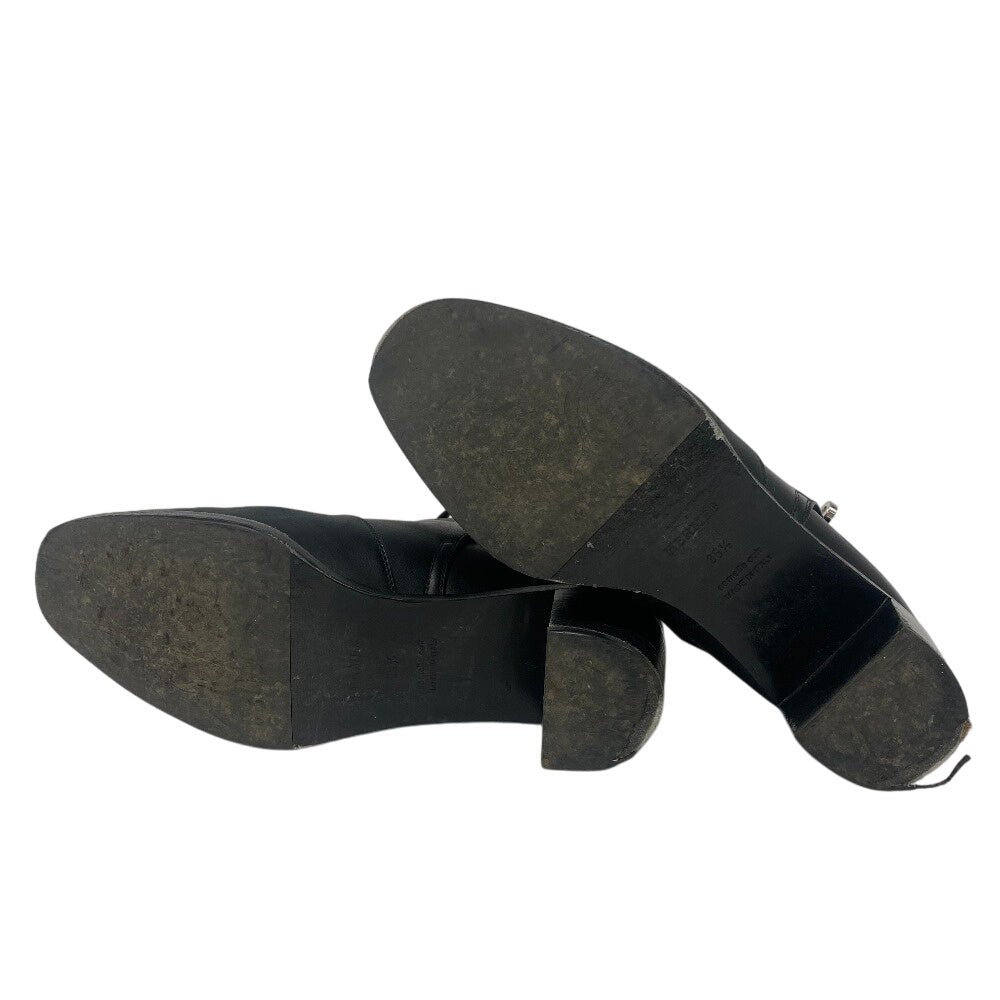 HERMES boots leather black frenchie Women 35 1/2 Used