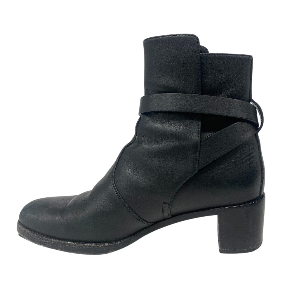 HERMES boots leather black frenchie Women 35 1/2 Used