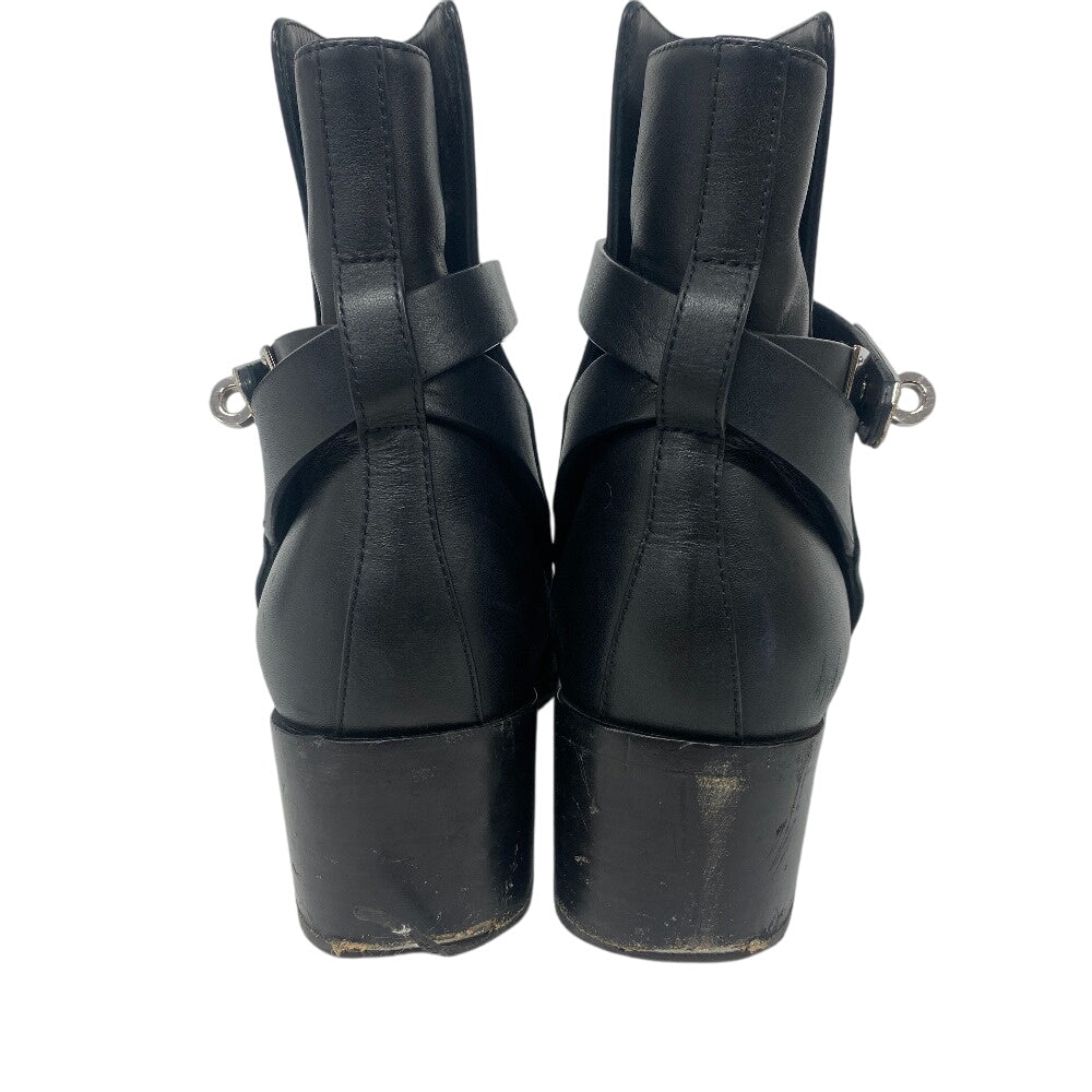 HERMES boots leather black frenchie Women 35 1/2 Used