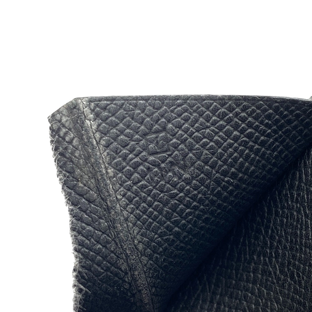 HERMES Long Wallet Purse leather black Beansufla mens Used